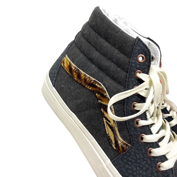 VANS Skate Sk8-Hi Shoe Gray Pony Suede Canvas Men Sneakers Casual High ALSU01657 - Picture 6 of 8